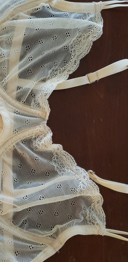 Cream lace bra